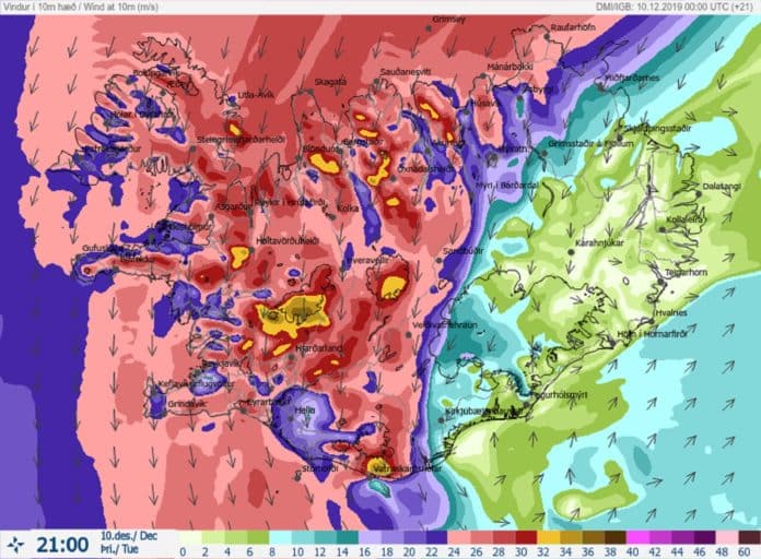 Veðrið 10 12 19 kl 21