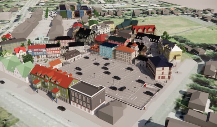 Miðbær Selfoss teikning