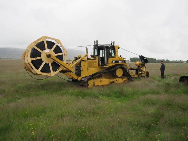 Ljósleiðaralagning.